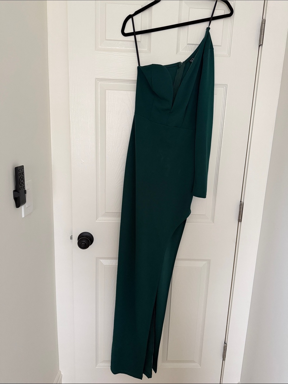 Windsor Dark Green One-Shoulder Evening Gown